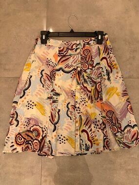 Astr Multicolor Abstract A-Line Skirt | M